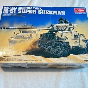 Academy M-51 Super Sherman 1/35 Israeli Tank Model Kit – Complete w/ Extras